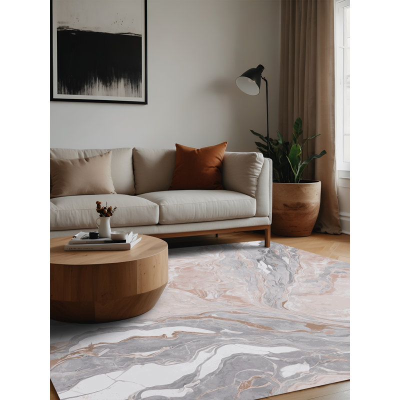 Tapis gris lavable à la machine, Carré 4 pi