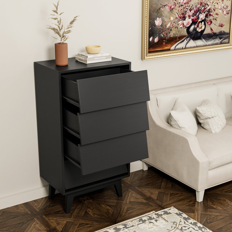Commode à 4 tiroirs en noir
