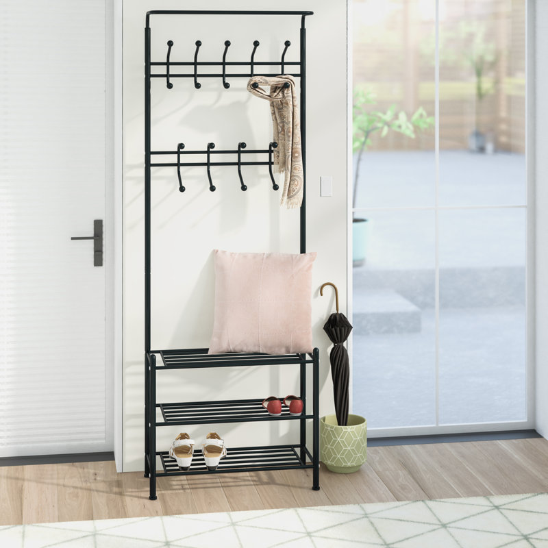 Porte-manteau avec rangement pour chaussures, Black