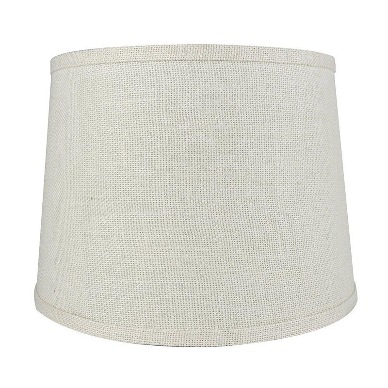 Abat-jour tambour en toile de jute (araignée), Blanc cassé, H 8,5 po x l 12 po P 12 po