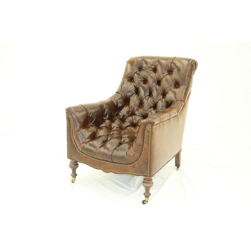 Leather Armchair, Old Silver, French Ivory, Africa Antique Red