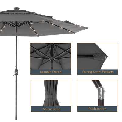 Parasol de marché lumineux 120,1 po Rudalph