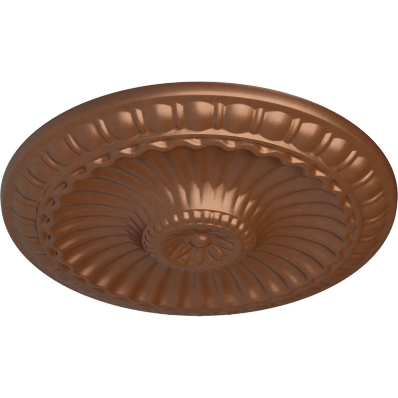 Médaillon de plafond H 11,25 po x l 11,25 po x P 0,875 po Linus, Cuivre poli
