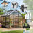 6x6 FT Outdoor Greenhouse - Walk-in Aluminum Frame with Lockable Hinged Door, Adjustable Roof Vent, Rain Gutter - Ideal for Backyard, Patio, Lawn, Garden - Hinged Door