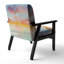 Maglio - Fauteuil d'appoint rembourré traditionnel rose et bleu pastel