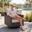 Ensemble de coussins de chaise d'extérieur en oléfine 23 po x 24 po, conception capitonnée-968779607