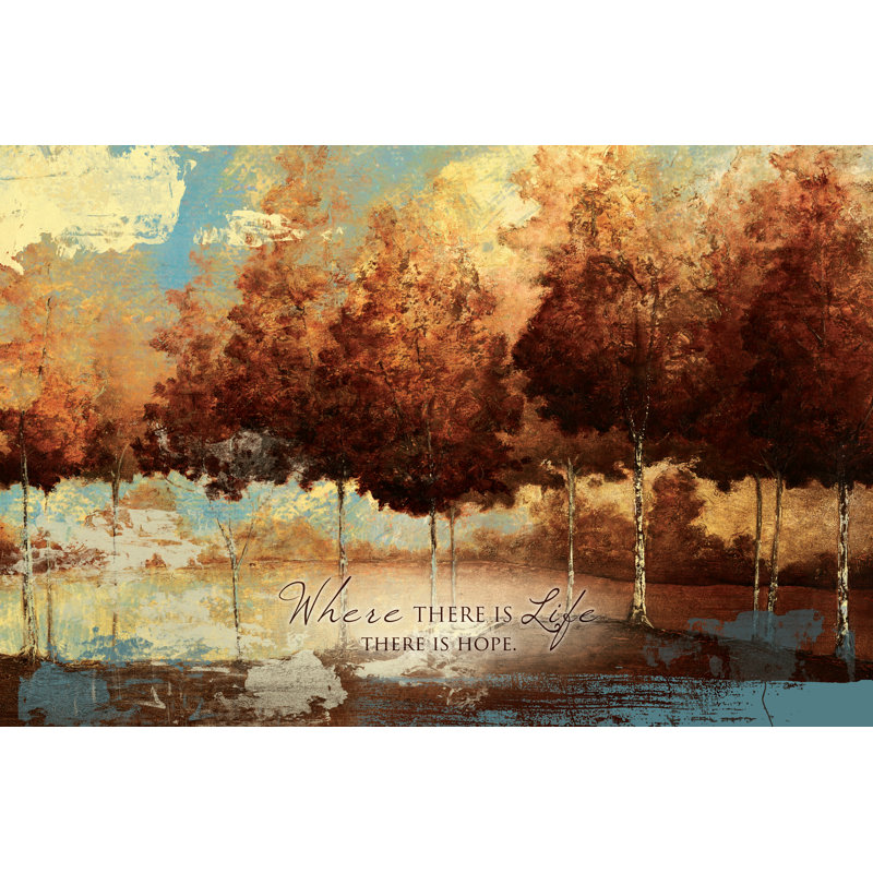 Painty Treeline - Wrapped Canvas Painting, 81cm H x 122cm W x 3.8cm D