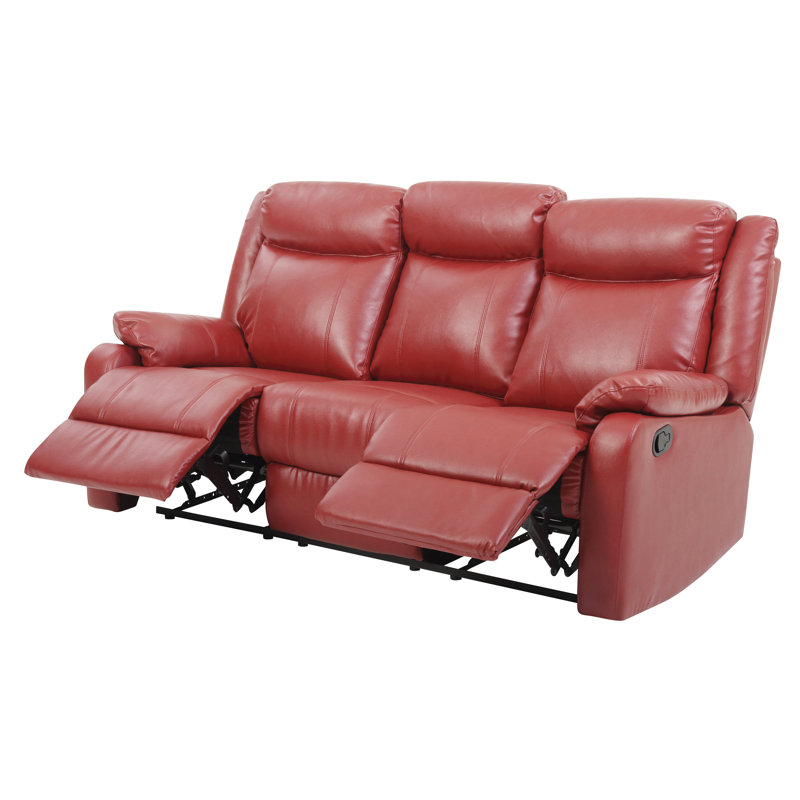 Élégant canapé inclinable contemporain rouge