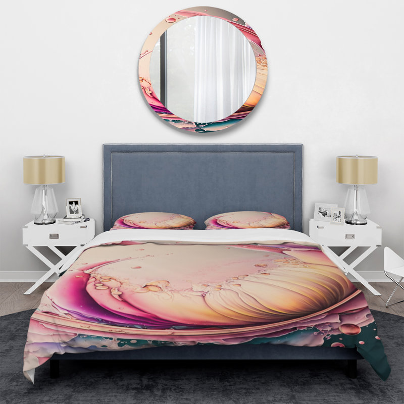 Multicolore liquide encre tulipe fleurs IV - ensemble de housse de couette tulipe floral - microfibre de polyester
