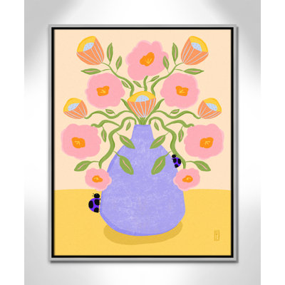 «Summer Retro Flowers in a Vase Illustration Print» par Nell