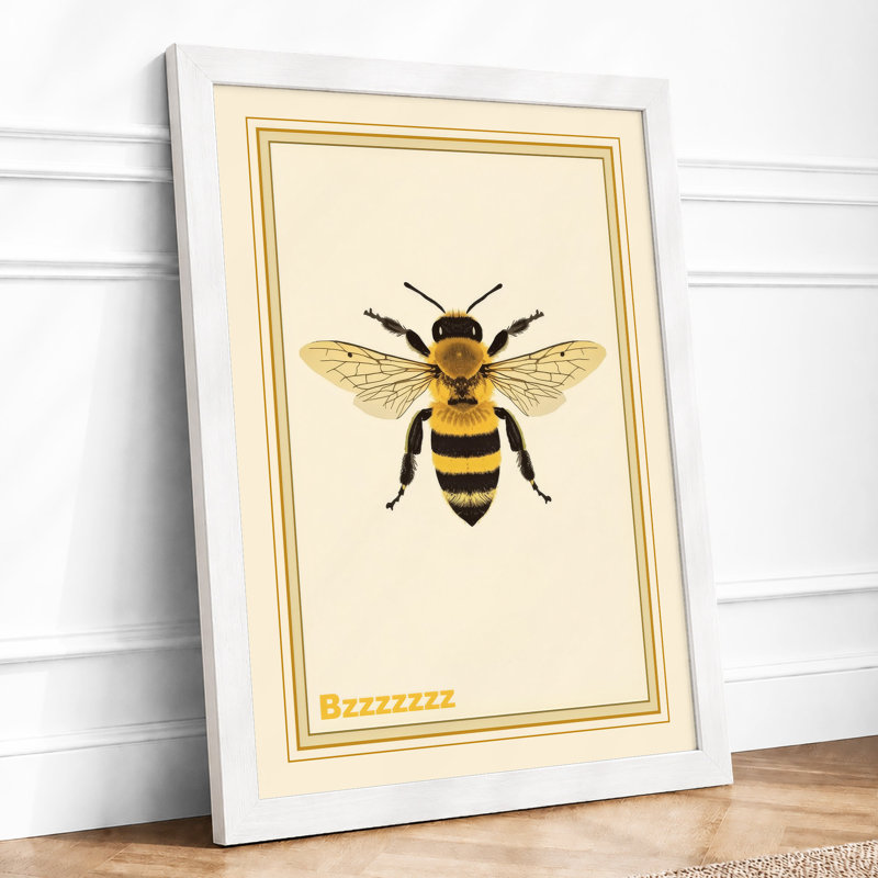 Honey Bee Study Botanical - Print, A4 - 29.7 x 21.0 cm, White