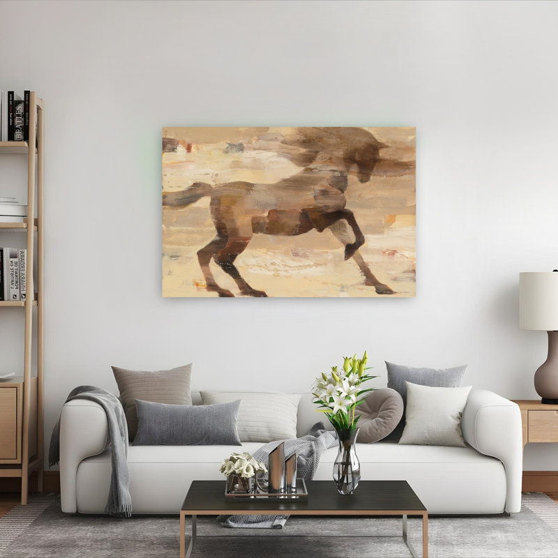 Impression sur toile, "Stepping High Traditional Horse Wildlife", 40" H x 60" W