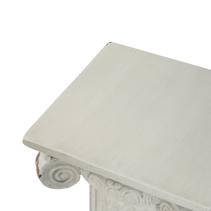 Support pour plantes sur piédestal Sayer Classic MGO avec colonne cannelée et finition antique vieillie, Gris