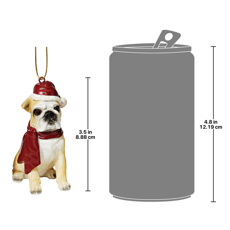 Sculpture bouledogue de Noël
