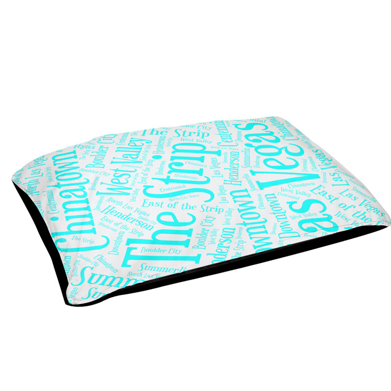 Oreiller rectangulaire designer, Moyen L 40 po x l 30 po, Cyan, Las Vegas