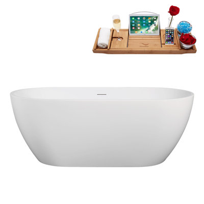 Baignoire autoportante 61 "avec drain 61" Streamline