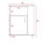 Lower Microwave Pantry 29" H, Single Door Cabinet, One Open Shelf, Three Side Shelves-2144136217