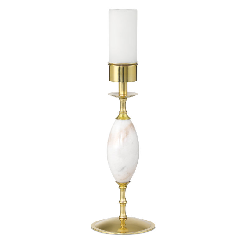 Marche Table Lamp, Brass/White