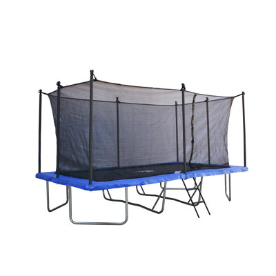 Teamson By Crowntec 15X9ft Black Rectangular Trampoline With Ladder & Enclosure