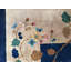 Tapis antique en laine beige et bleu marine Art Deco