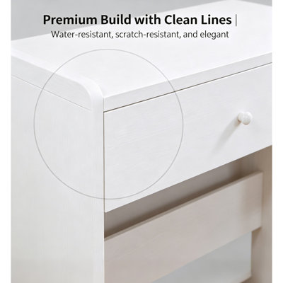 L'ensemble de meuble-lavabo blanc comprend un miroir à DEL intelligent, une table de maquillage pour femme avec rangement; convient aux chambres à coucher, aux salons, aux dortoirs, etc.