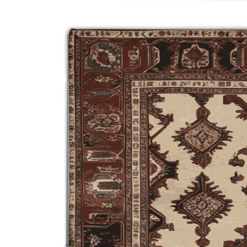 Tapis d'intérieur et d'extérieur noir Persian, Rectangulaire 2 pi x 3 pi