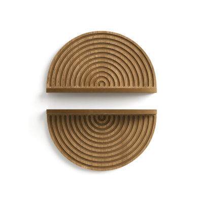  Boho Arched Lunar Ledges Wall Shelf, Modular Wood Floating Display Shelf with Fluted Arch Design for Bedroom, Bathroom, Kitchen & Living Room Decor