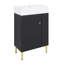 Armoire de rangement de salle de bain 21,6 "avec lavabo en céramique et rangement latéral-1057963575