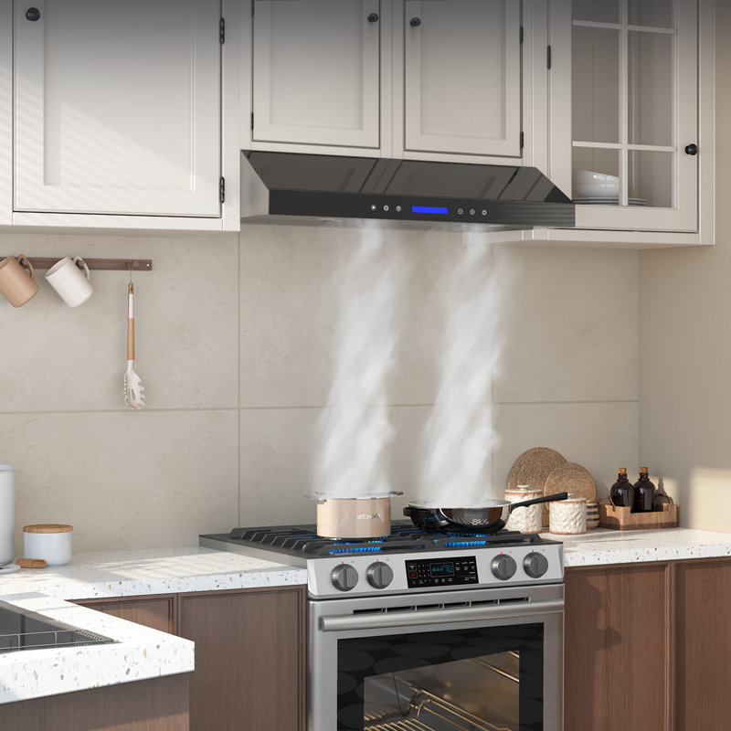 Hotte sous un meuble à conduit 36 pouces avec télécommande à 4 vitesses et contrôle par bouton tactile avec lumières DEL