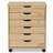 Carrena Natural 6 Drawer Wide Rolling Storage Cart-616229928