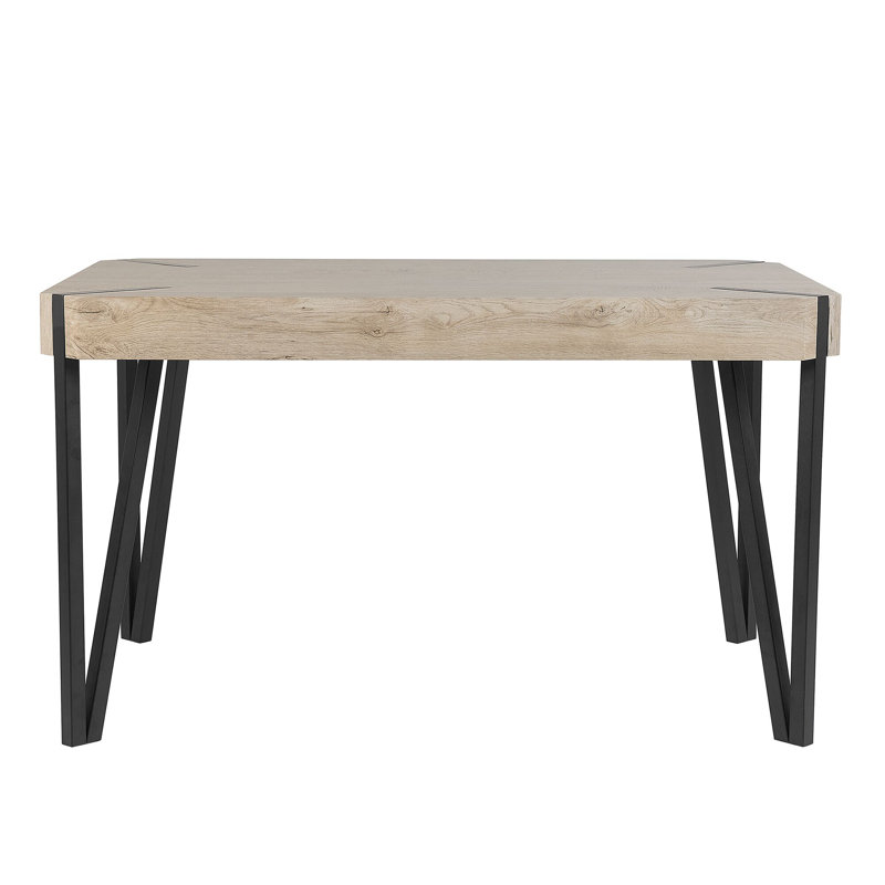 Hardt Metal Base Dining Table, Light Wood