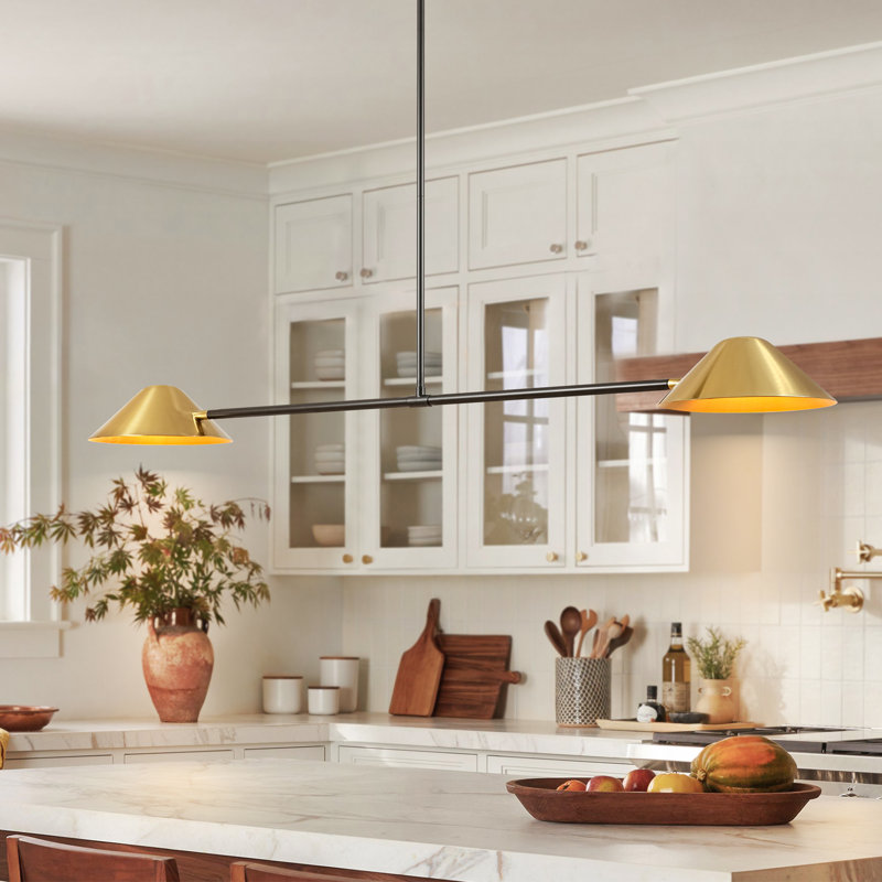 2 - Light Dimmable Linear Kitchen Island Pendant Light