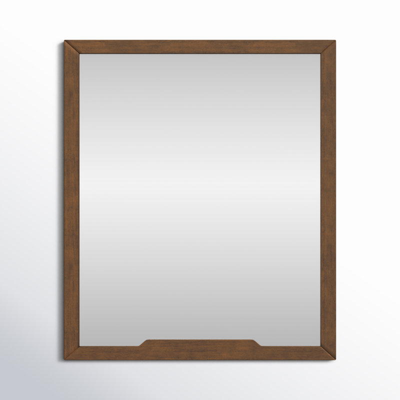Glow Rectangle Wall Mirror, Walnut