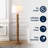 Rustara 61.5" Cottage Farmhouse Turned Resin/Iron LED Floor Lamp