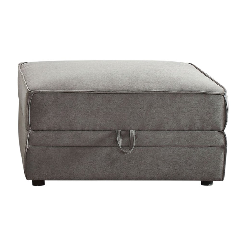 Repose-pieds de rangement en velours gris 30 po