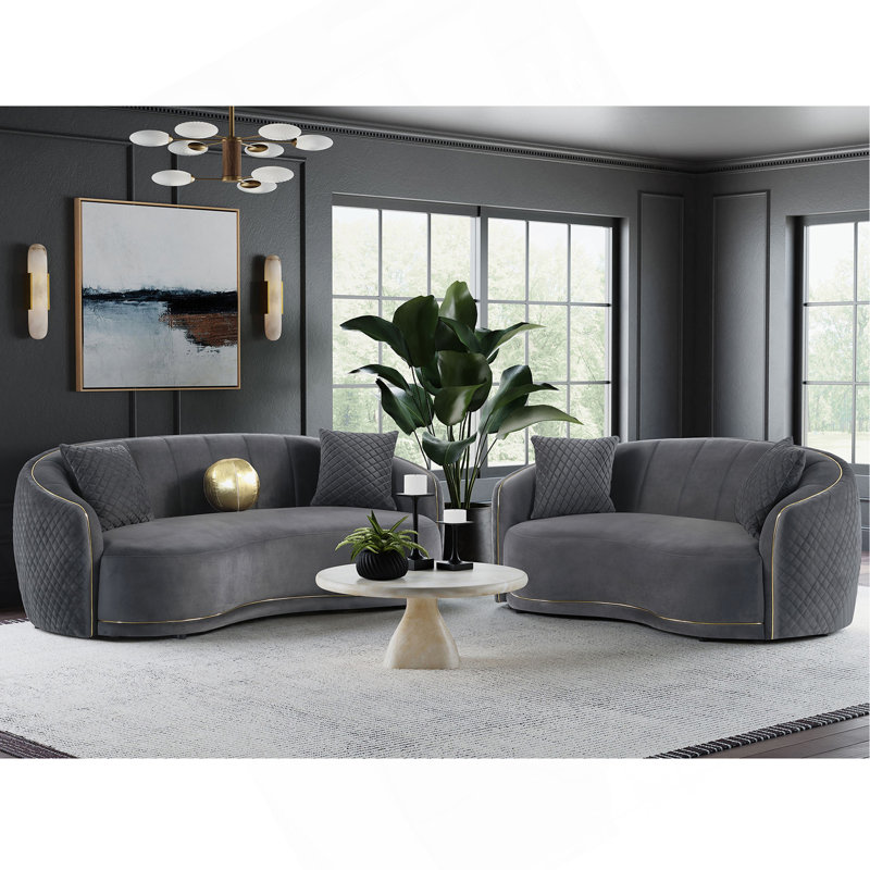 Canapé incurvé luxueux gris foncé Luxe