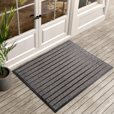 Tapis de porte durable - Tapis d'entrée extérieur antidérapant - Paillasson avant à profil bas