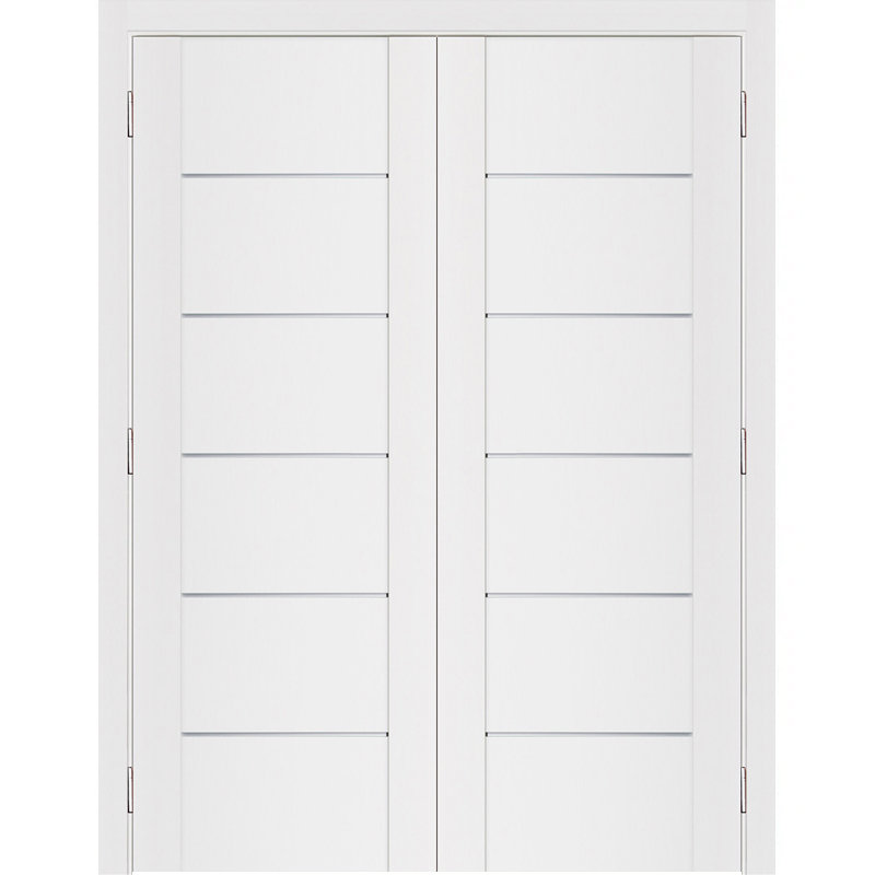 Double porte intérieure stratifiée blanc doux pré-suspendu Stile 008, Réversible, 48 po x 96 po