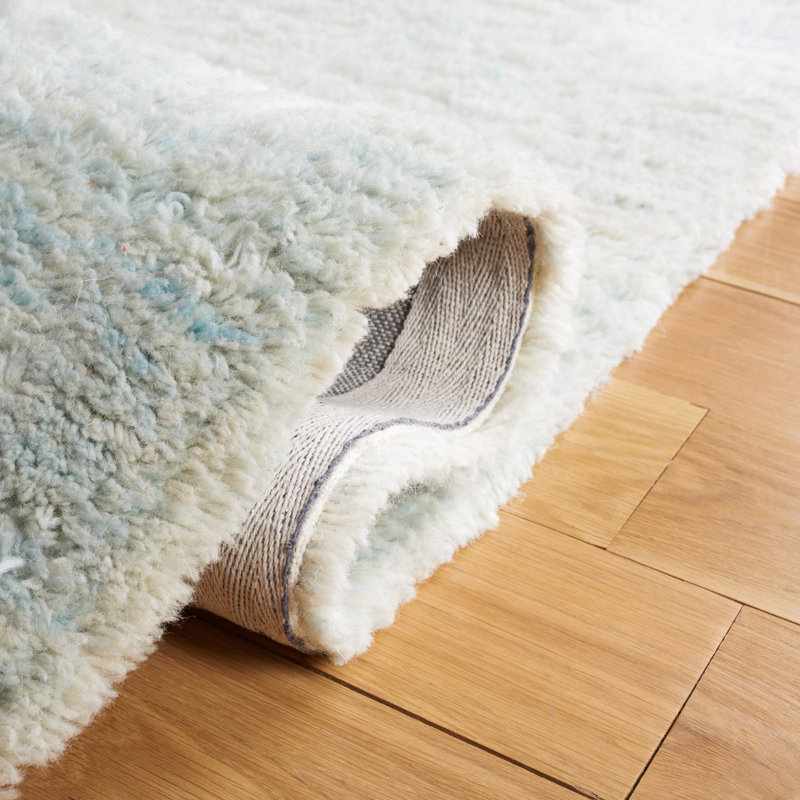 Elizzie Hand Tufted Wool/Cotton Solid Color Rug in Light Blue, Rectangle 5' x 8'