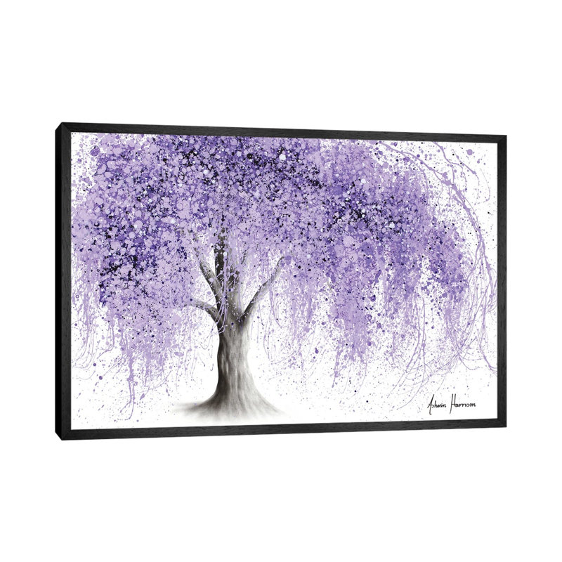 Purple Wishing Willow by Ashvin Harrison - Print on Canvas, 152.5 cm H x 101.5 cm W, Black Framed