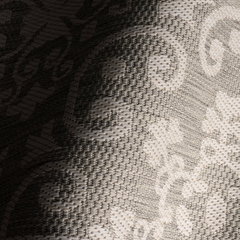  Tapis traditionnel intérieur / extérieur Sirelia, Gris, Rectangle 6 pi x 9 pi