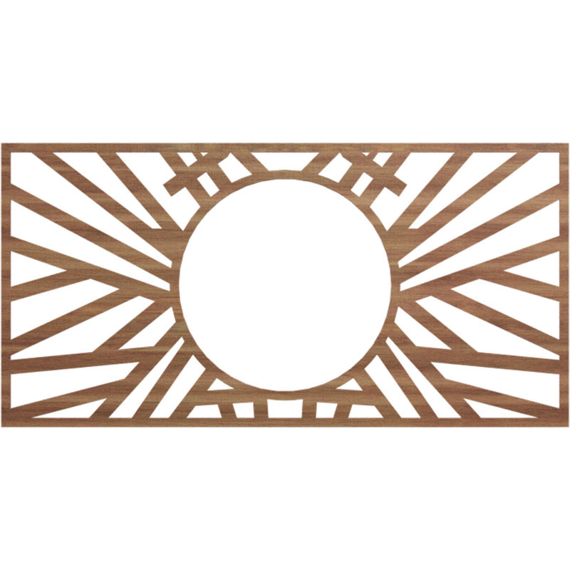 Hoover Ceiling Medallion, Walnut, 9" H x 18" W x 0.25" D
