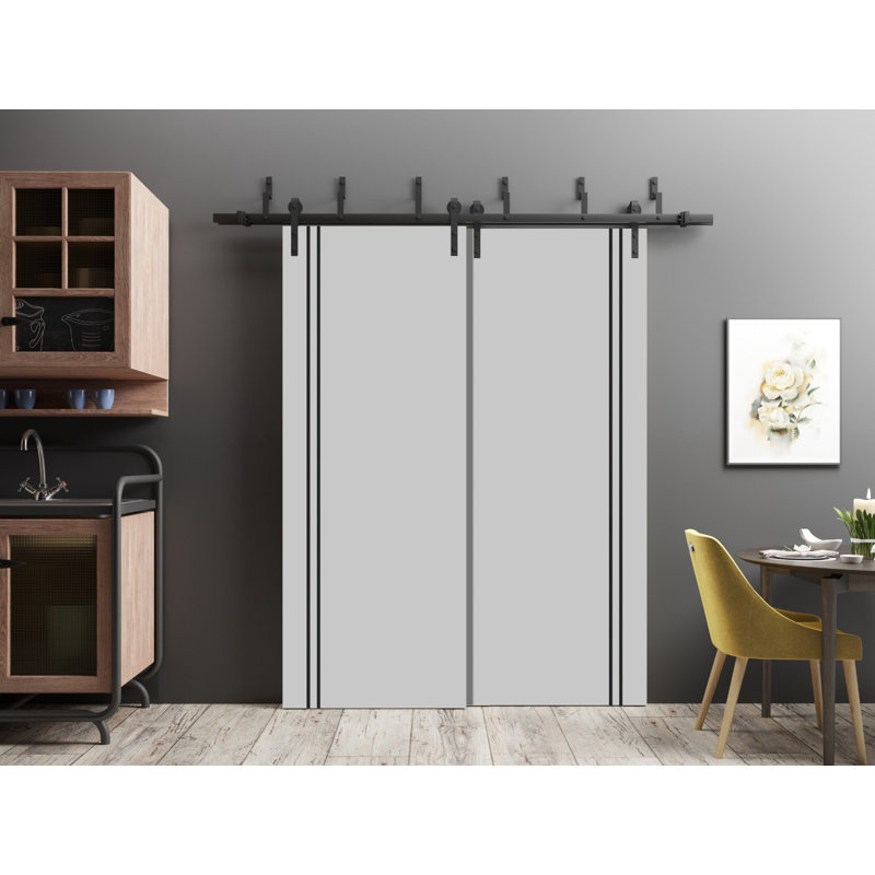 Finition en bois massif manufacturé, 56 po x 84 po, Gris mat