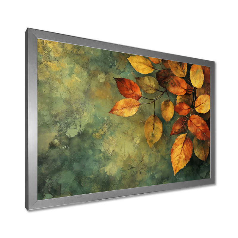 «Leaves Brown Forest Tranquility III - Leaves», impressions encadrées, H 34 po x l 44 po, Argent argent