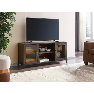Console multimédia Matthew de 54 po en brun industriel - armoire seulement