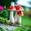 Décoration de jardin Tyrica, sculpture de champignon 15 po, décoration de jardin rouge