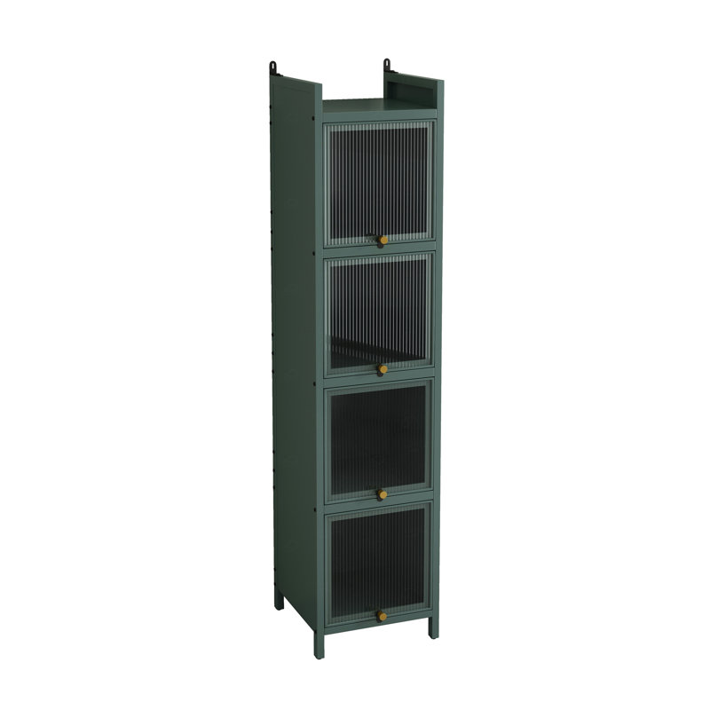 Armoire de porte moderne en verre à trois niveaux avec rangement à quatre niveaux pour le hall d'entrée, la salle de bain et la salle à manger