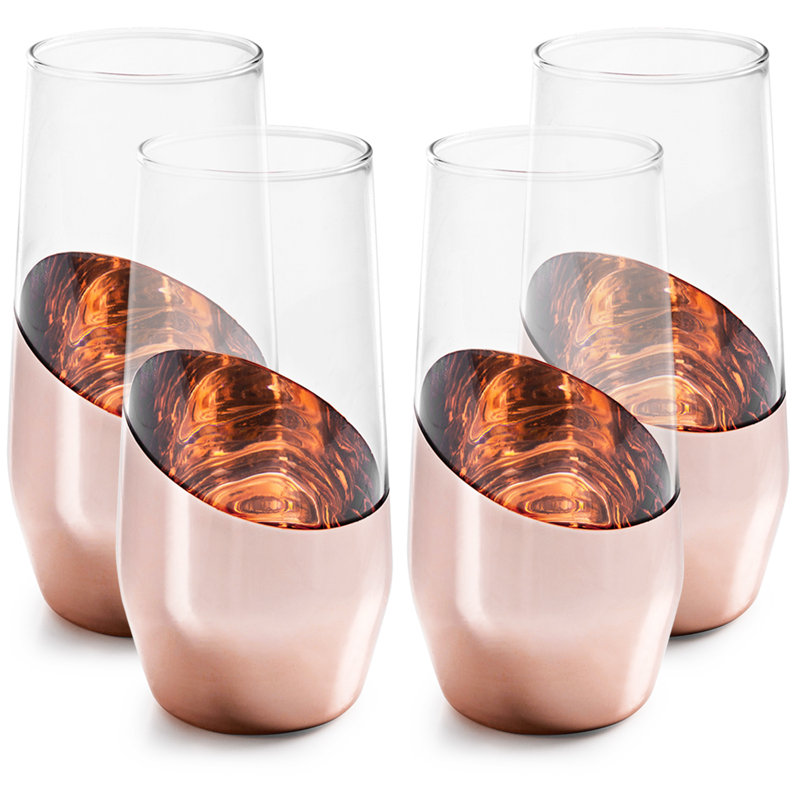 4 Piece 325ml Glass Flute Set