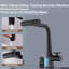 Robinet de cuisine rétractable, 3 modes de jet, sortie horizontale et verticale, pivotant à 360 °, pulvérisateur rétractable de 25 pouces, installation à 1/3 trou-129247865