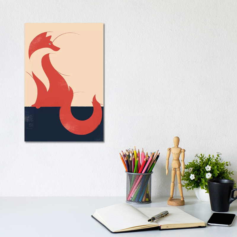 The Fox by Jay Fleck - Wrapped Canvas Painting, 20.32 cm H x 30.48 cm W